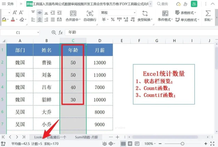 Excel表格怎么统计数量？全程图文讲解教学  第3张